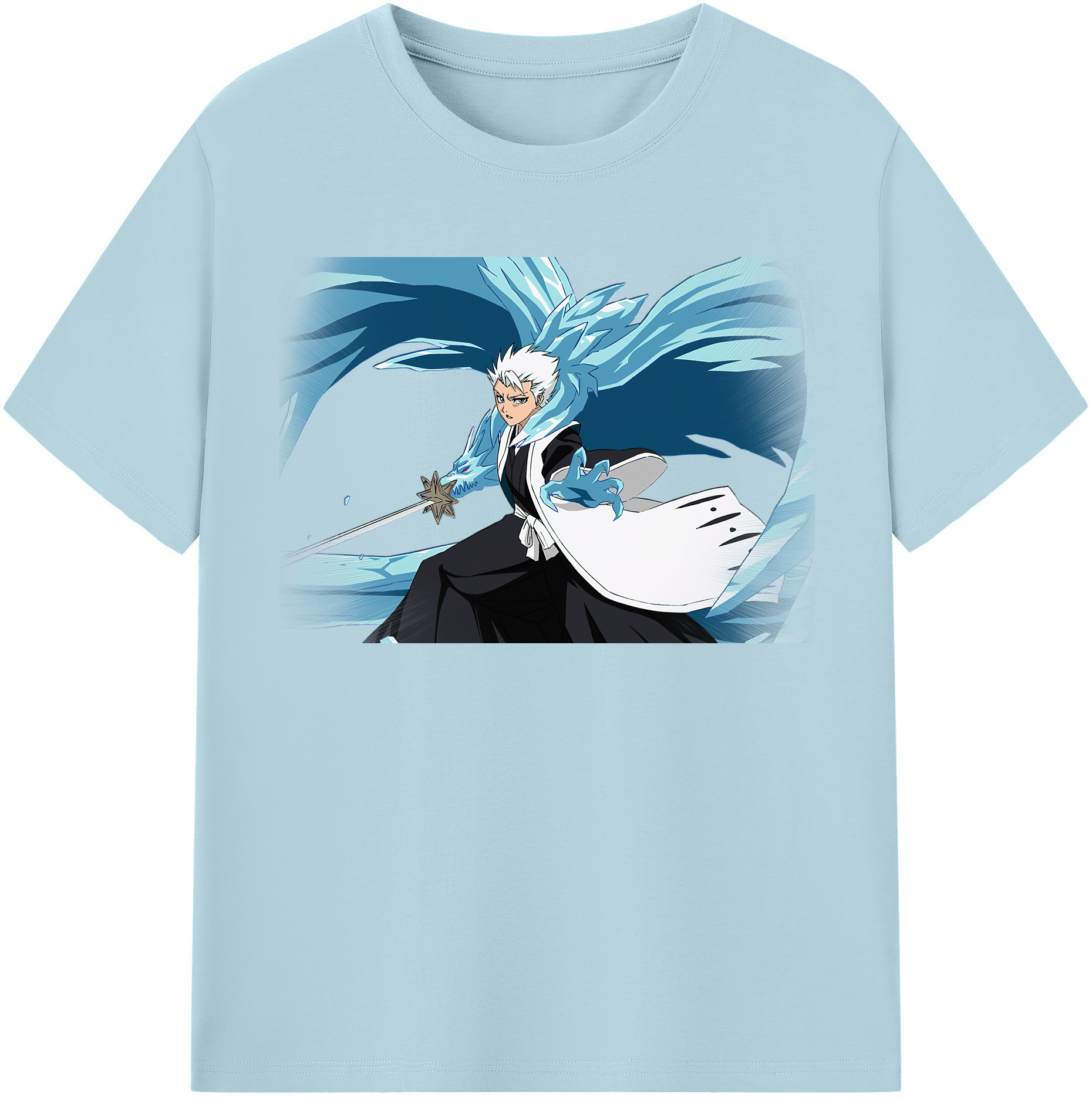 （画像用） ブリーチ 日番谷冬獅郎（ひつがや とうしろう） BLEACH Hitsugaya Toushirou 綿100％半袖Tシャツ（フロントプリント）